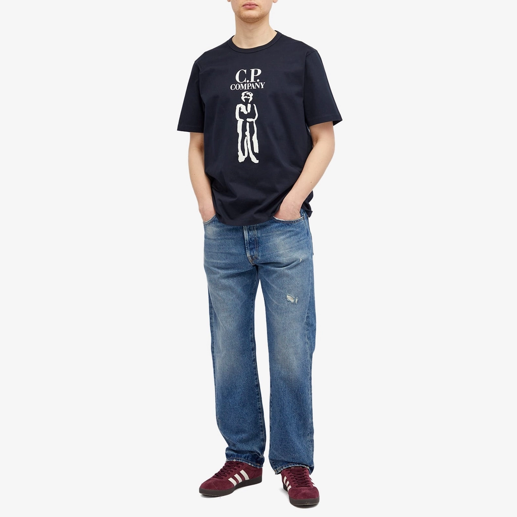 CP Company Men's 30/2 Mercerized Jersey Twisted British Sailor T Total Eclipse